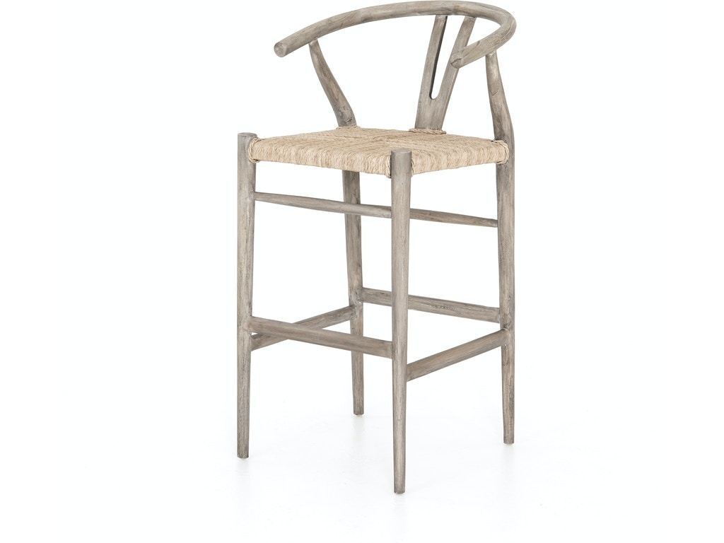 Four Hands Muestra Bar Stool-Weathered Grey JLAN-206A