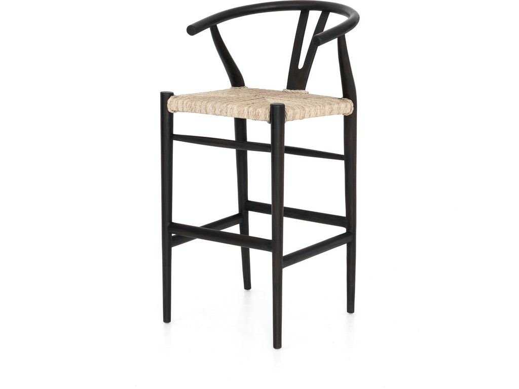 Four Hands Muestra Bar Stool-Black Teak JLAN-206B
