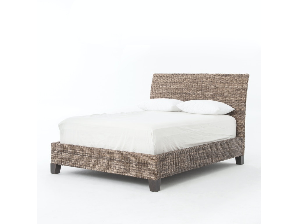 Four Hands Lanai Banana Leaf Queen Bed-Grey Wash JLAN-50Q-GRY