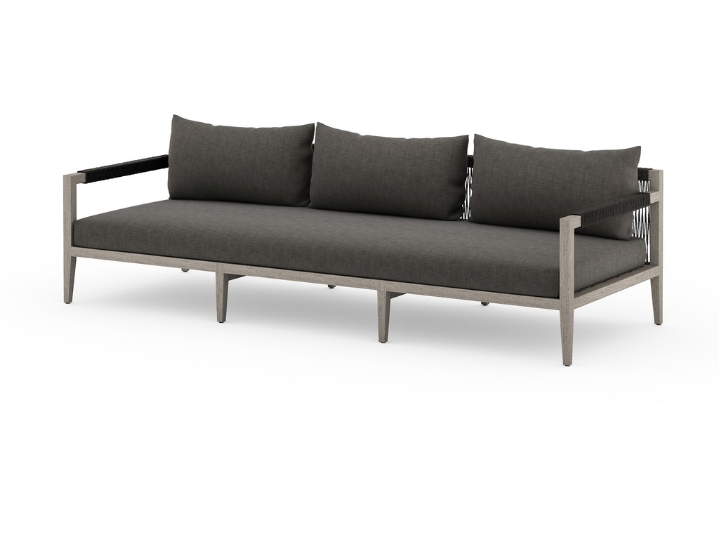 Four Hands Sherwood Outdoor Sofa-93Inch-Grey-Charcoal JSOL-10201K-562