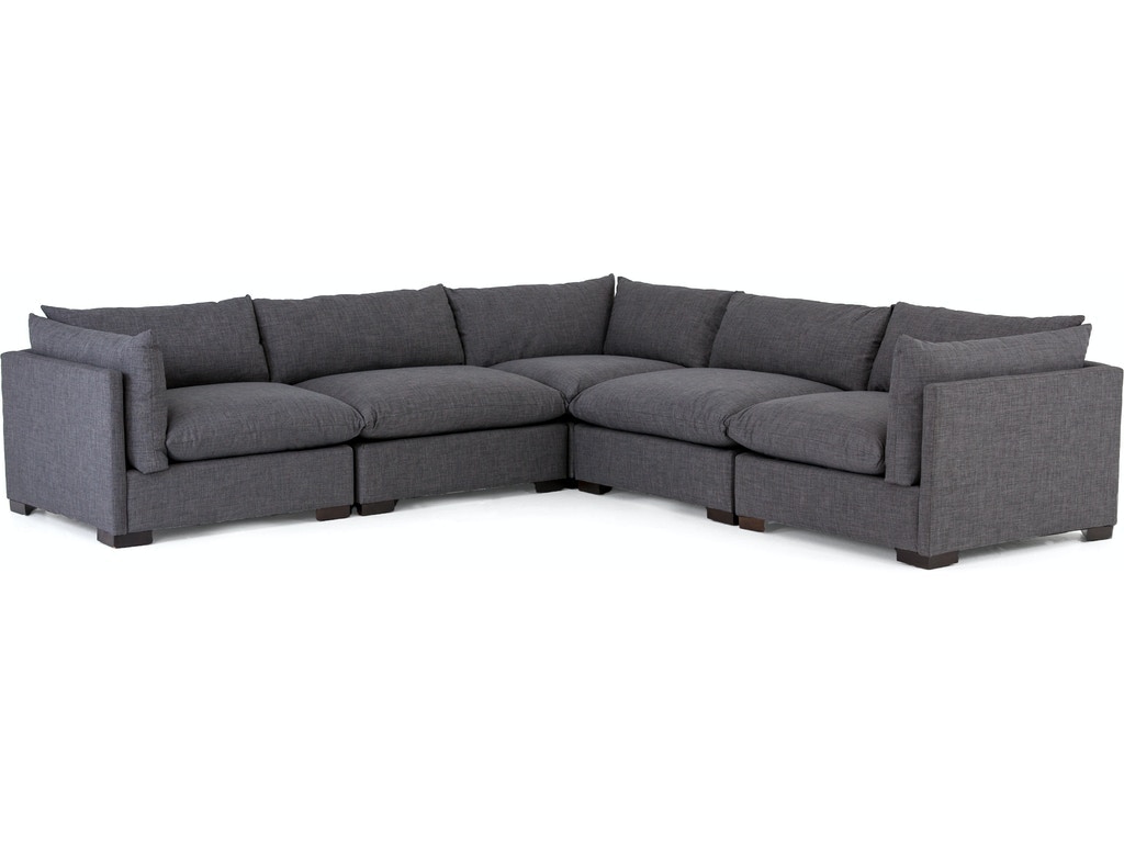 Four Hands Westwood 5-Pc Sectional-Bennett Charcoal UATR-S03-008