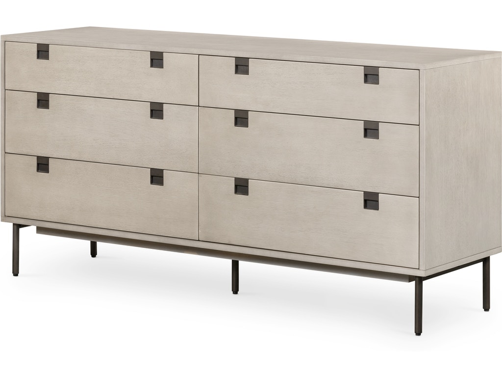 Four Hands Carly 6 Drawer Dresser-Grey Wash VPTN-185