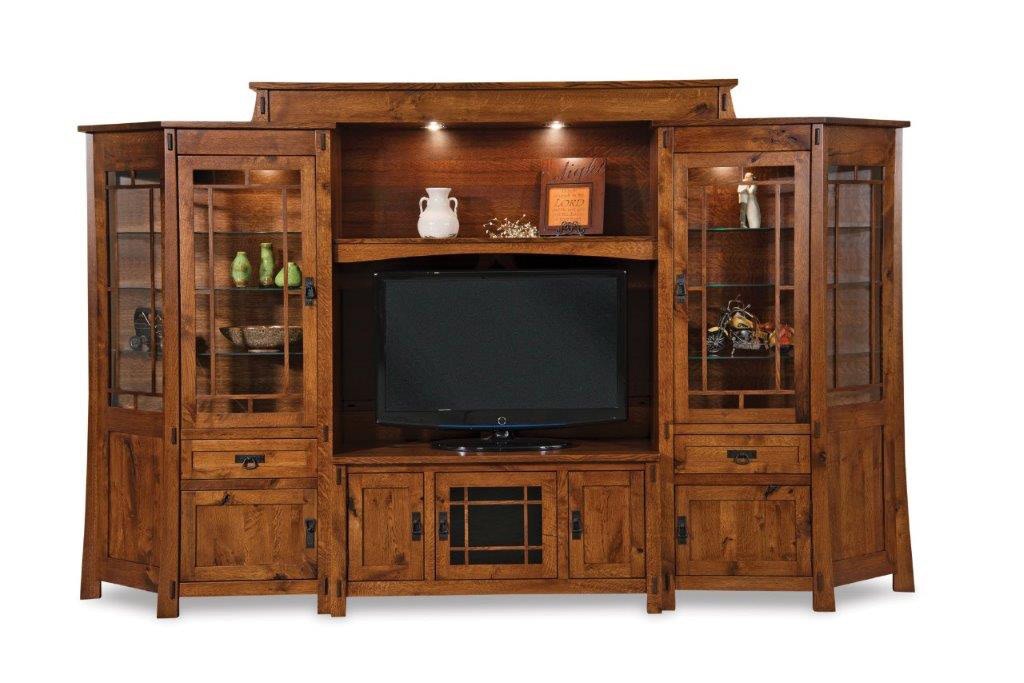 Solid oak shops entertainment center