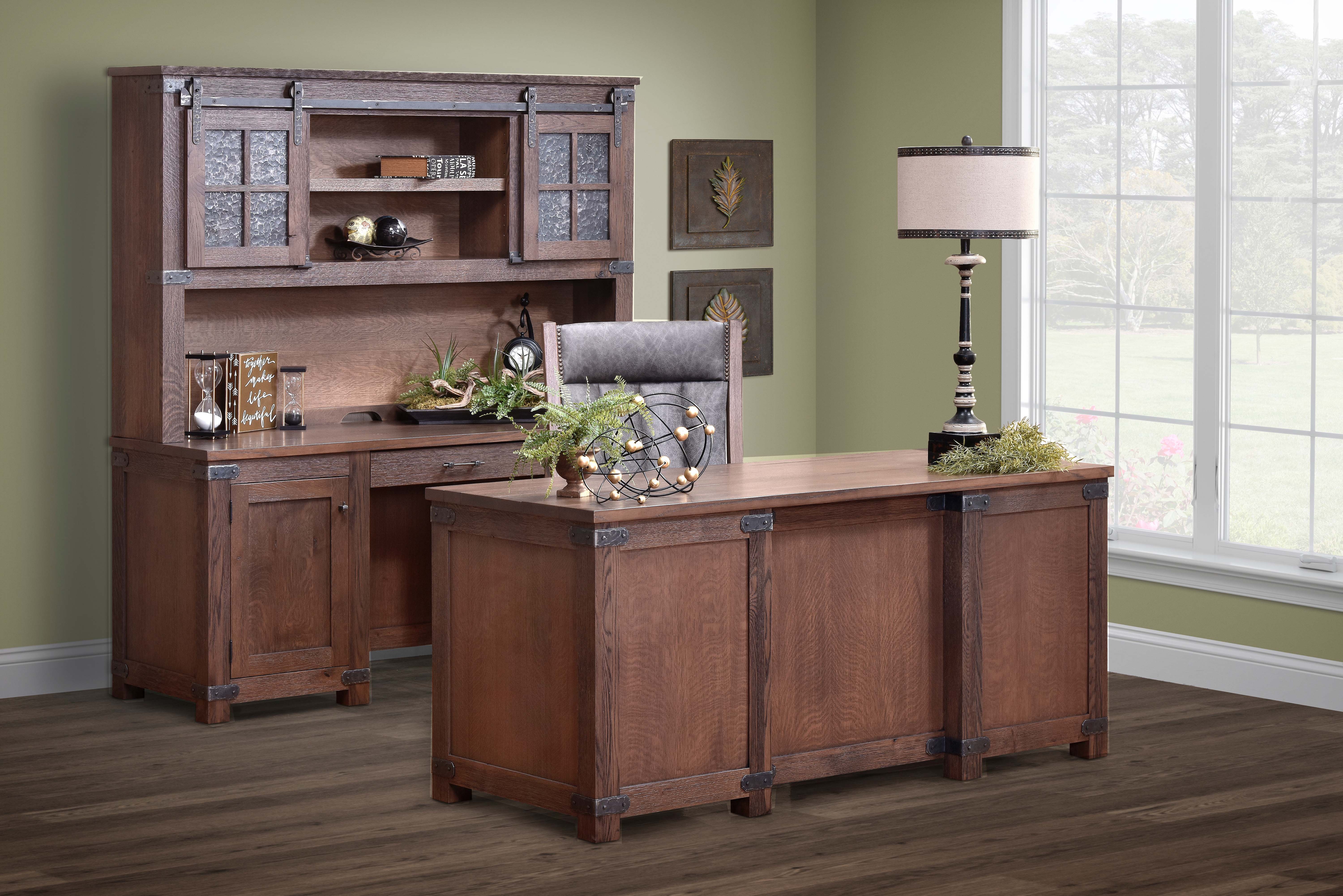 Amish Oak And Cherry Solid Wood Home Office Georgetown Room