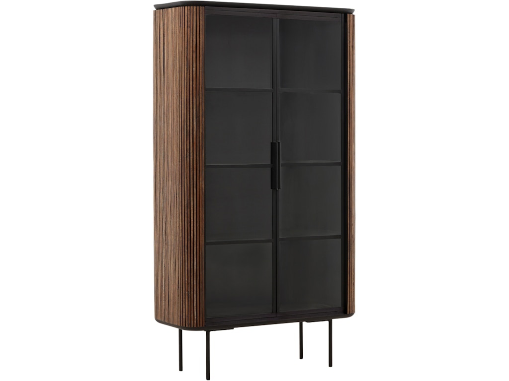 Dovetail Furniture Dabney Glass Cabinet DOV74005-NATL