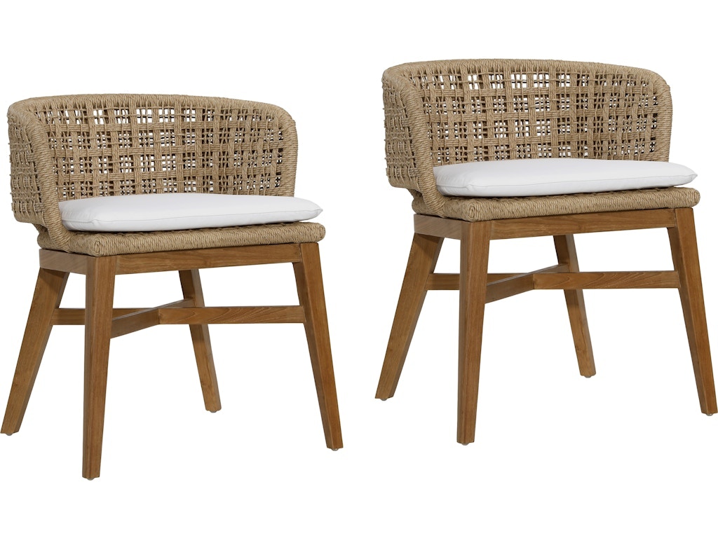 Dovetail Furniture Keith Outdoor Dining Chair Set of 2 RIV10017-NAT