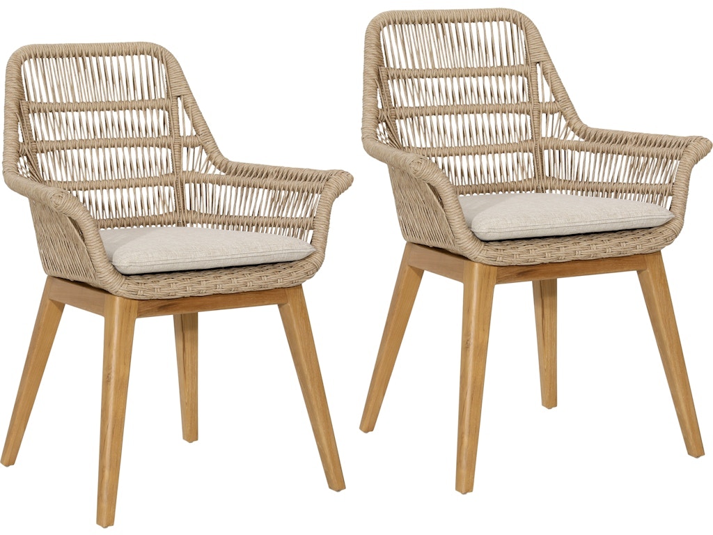 Dovetail Furniture Kenna Outdoor Dining Chair Set of 2 RIV10016-NAT