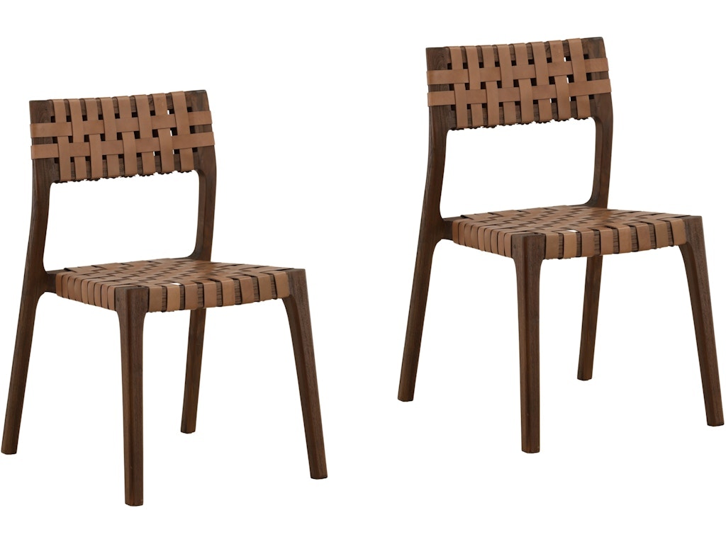 Dovetail Furniture Leclair Dining Chair Set of 2 DOV83007-BRWN