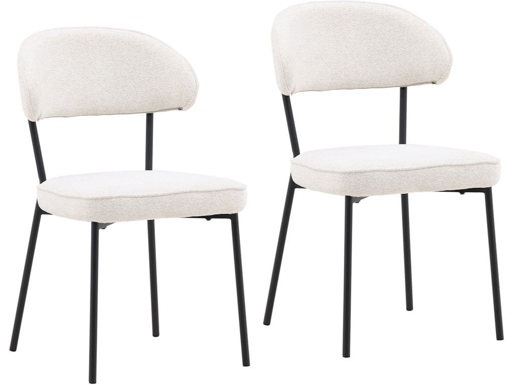 Dovetail Furniture Mira Dining Chair Set of 2 DOV23016-CREM