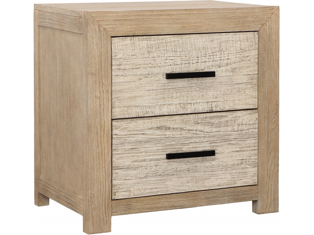 Dovetail Furniture Roux Nightstand Double Drawer DOV18163-LTWW