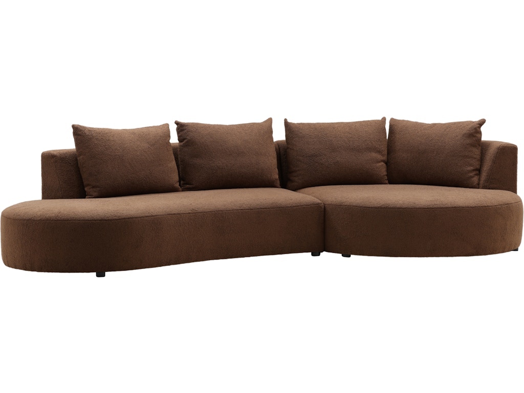 Dovetail Furniture Sonia Sectional DOV79012R-BRWN