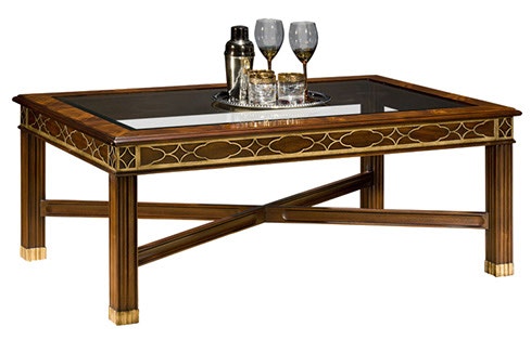 New Formal American Made Double Pedestal Dining Table With Inlay