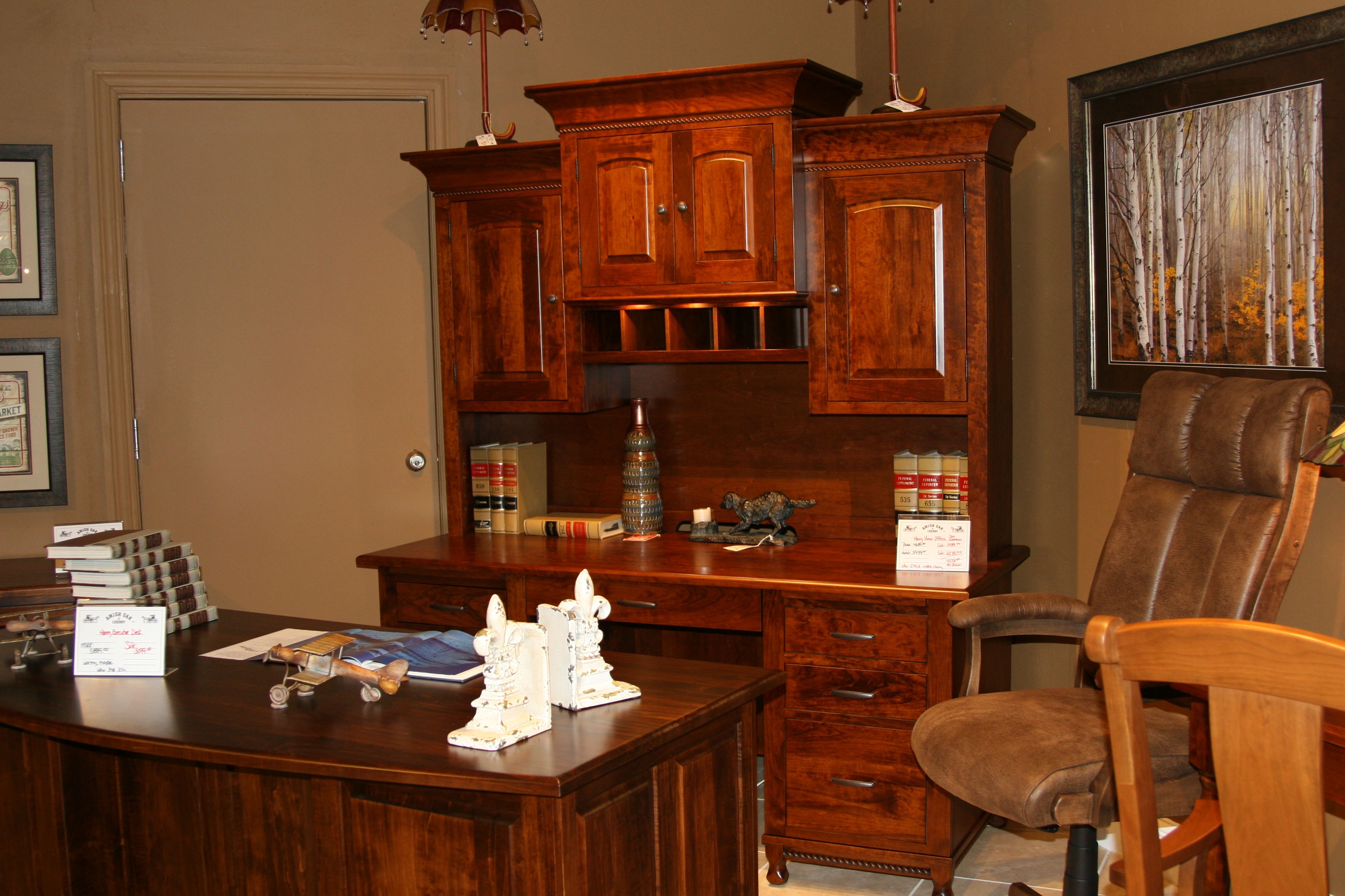 amish oak hutch