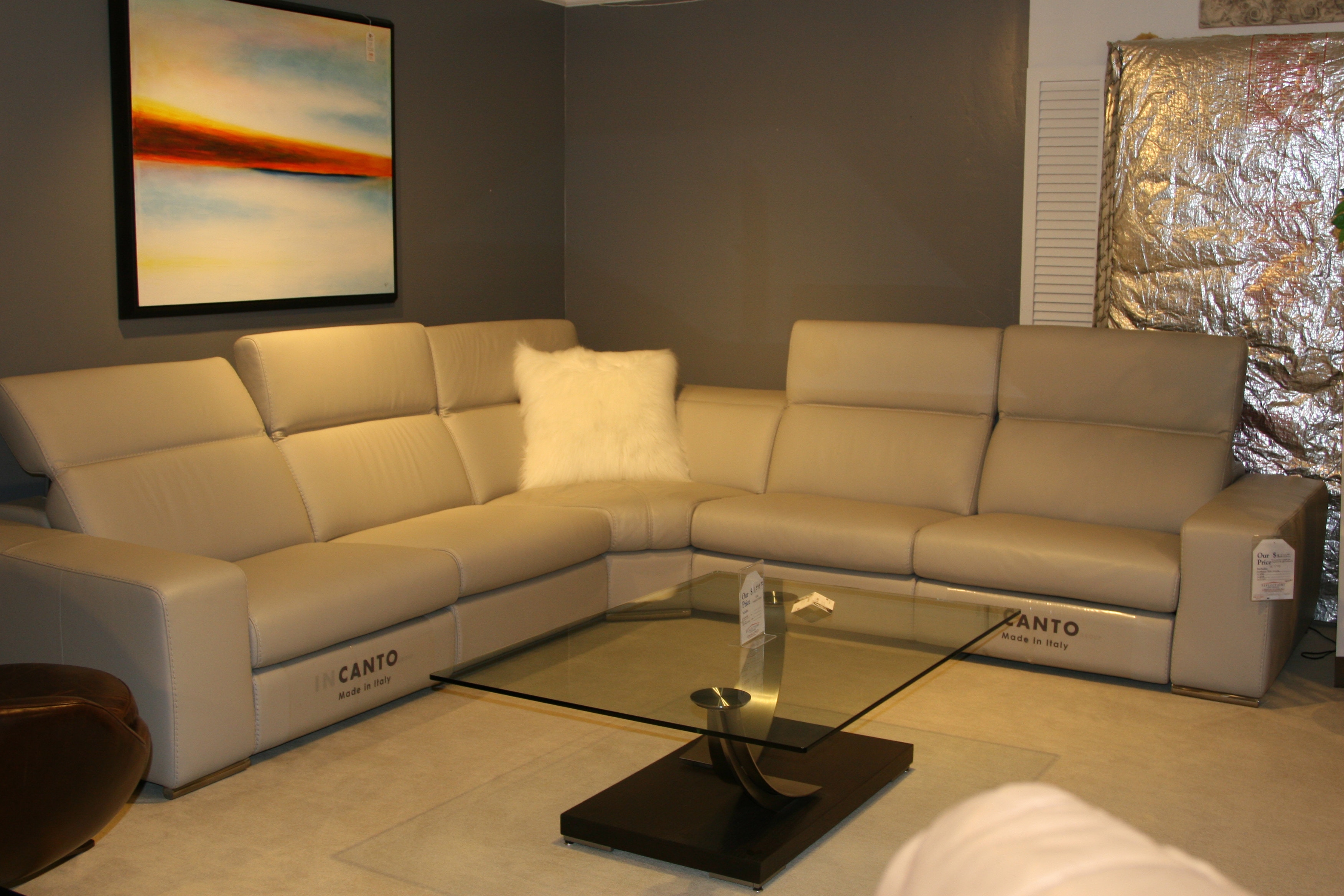 Reflections Furniture Leather Sectional by Incanto Furniture I775