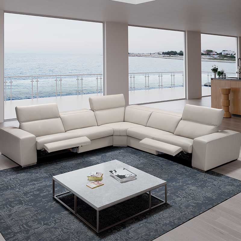 Colleen contemporary leather sectional deals at in mode