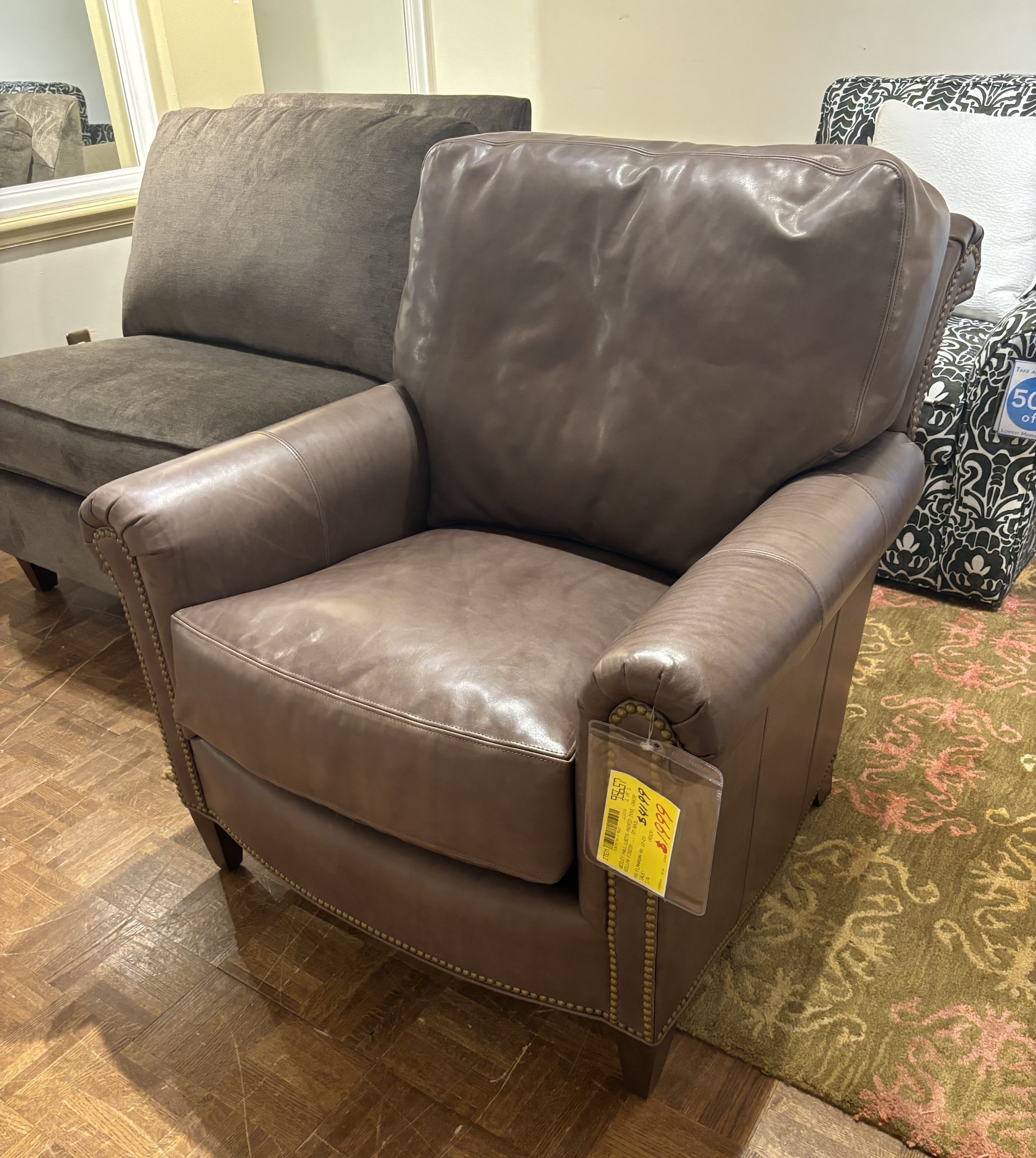 Hickory Park Clearance Barringer Leather Chair by Wesley Hall L8075