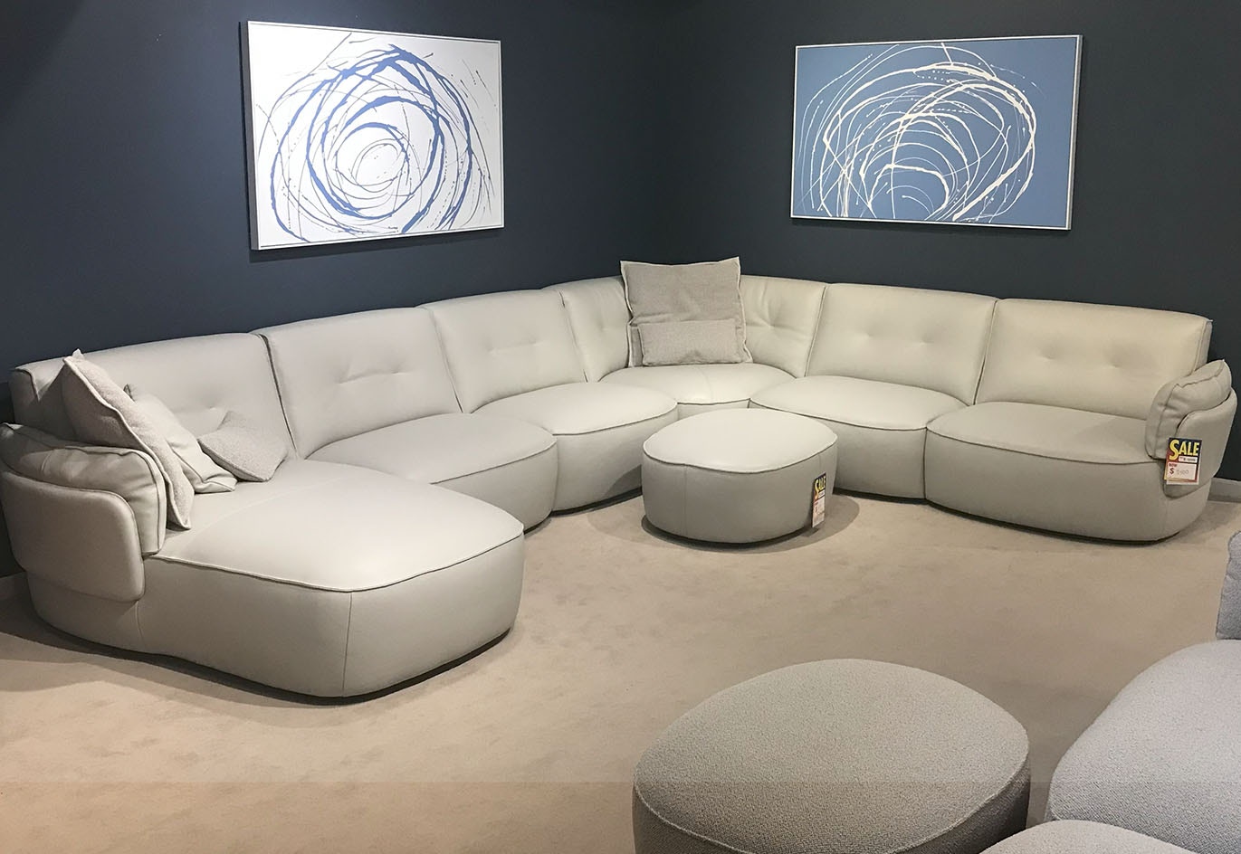 Xpress by Reflections Furniture Modular Leather Sectional with Left Facing Chaise I918