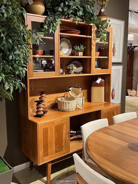 Amish Oak & Cherry Clearance Center Solid Wood Hutch in Sap Cherry and Chestnut Finish Marque