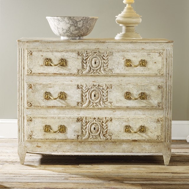Modern History Carved and Painted 3 Drawer MH388F01