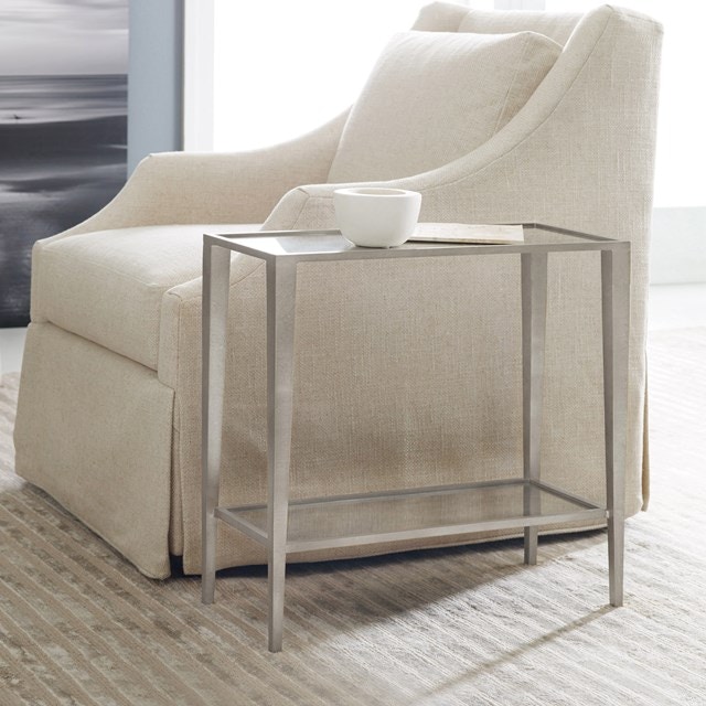 Modern History Large Gilt Chairside Table - Silver Leaf MH820F02