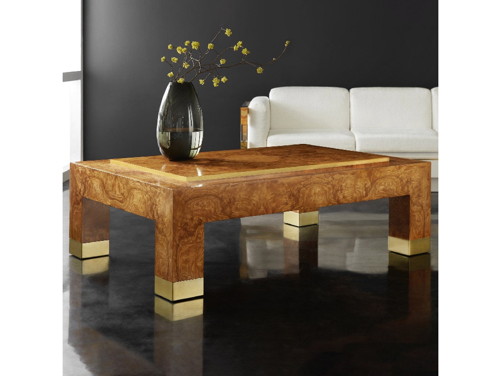 Modern History Stephanie Cocktail Table in Olive Ash Burl Veneer MH1074F01