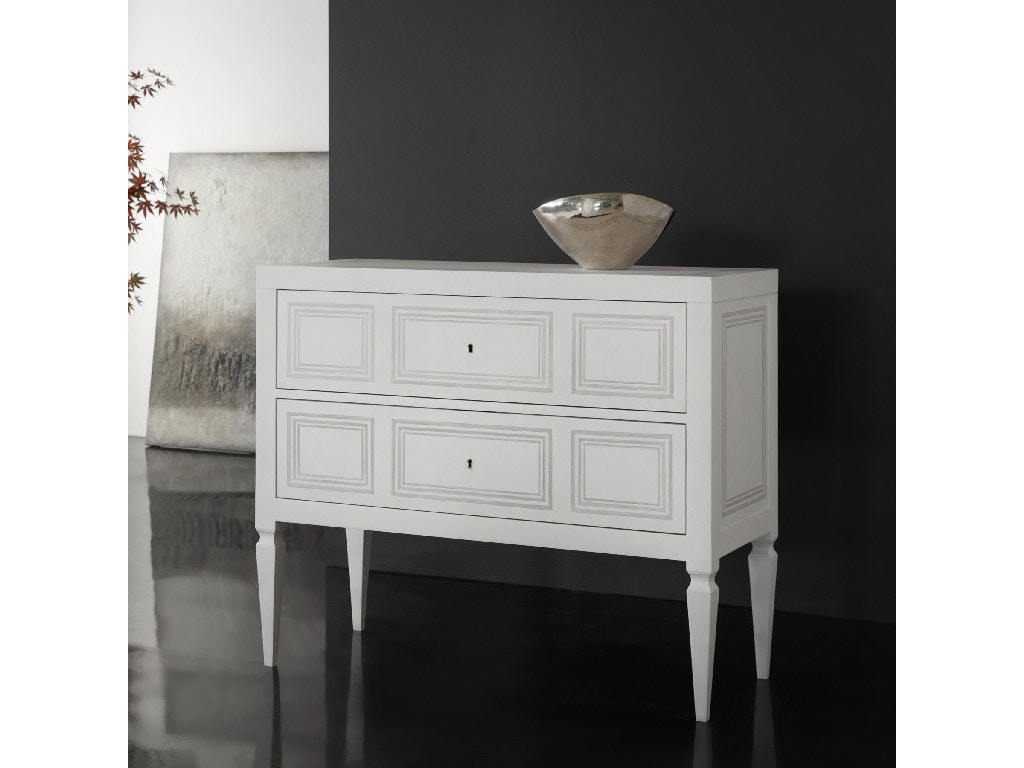 Modern History Milan Commode White Linen With Grey Accent MH561F04