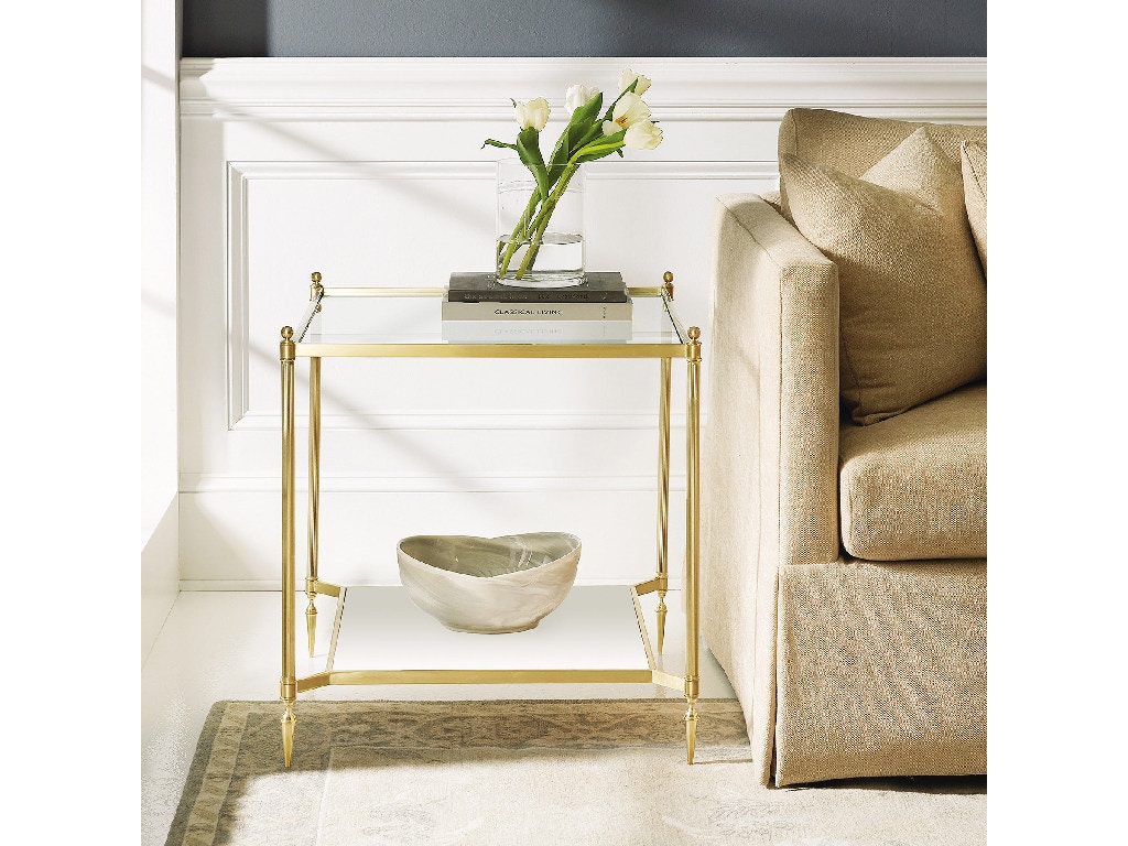 Modern History Square Pom End Table - Brass MH845F01