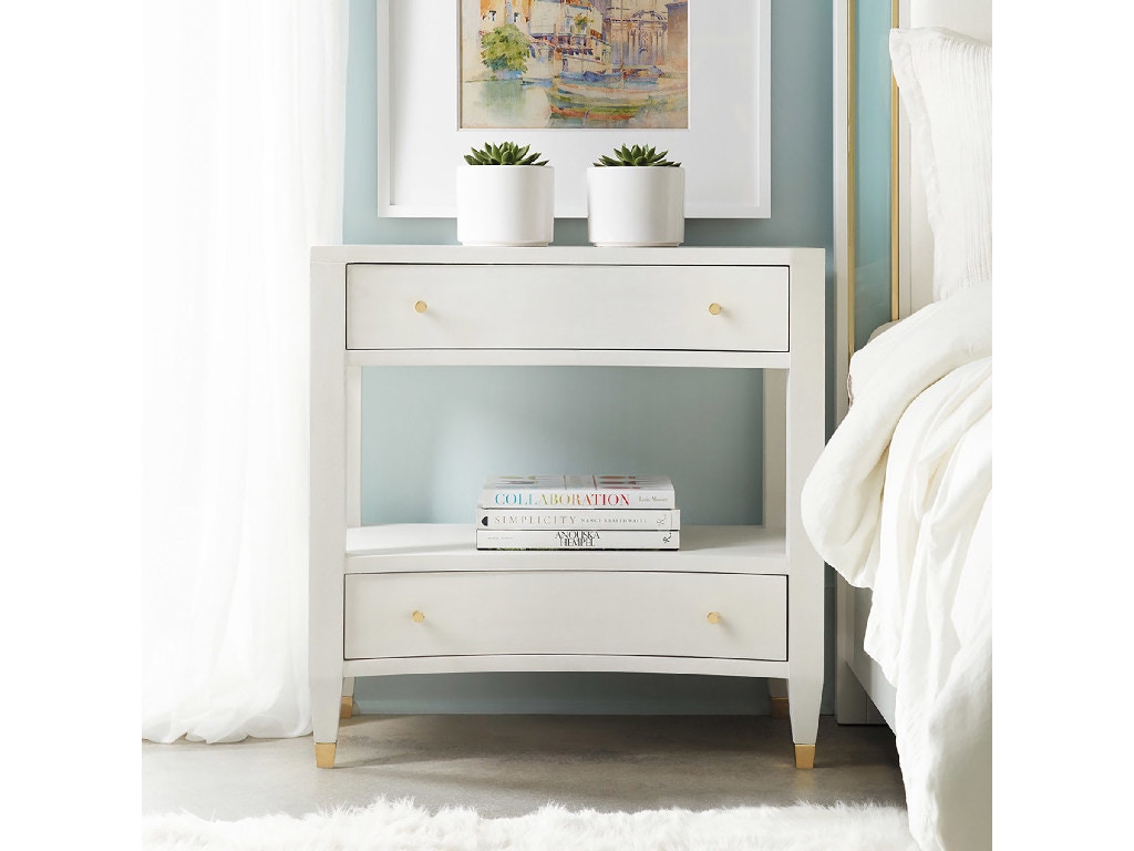 Modern History Bedroom White Linen Nightstand MH964F01 Hickory Furniture Mart Hickory NC
