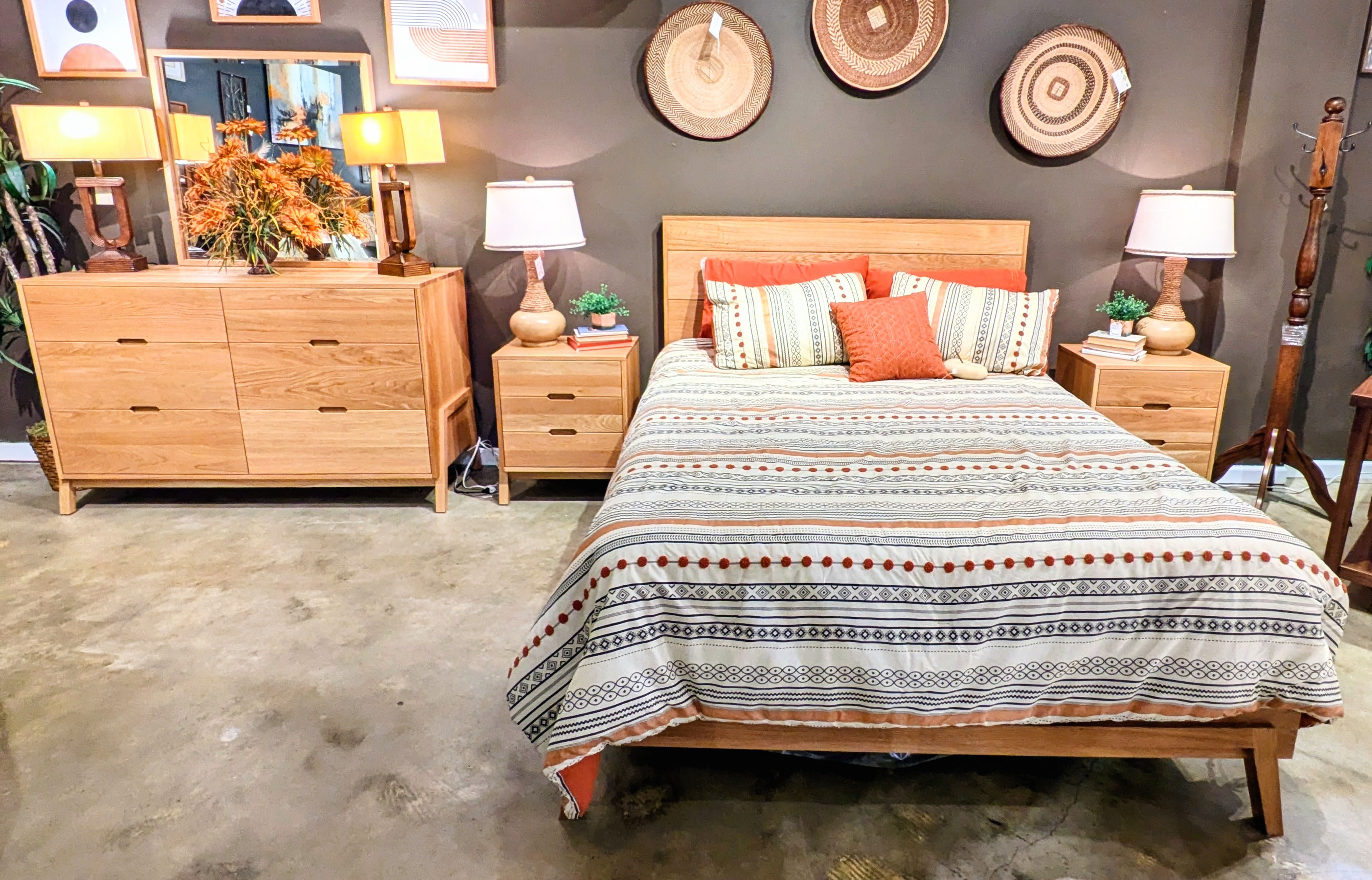 Amish Oak & Cherry Clearance Center White Oak Bedroom Group Nova Collection