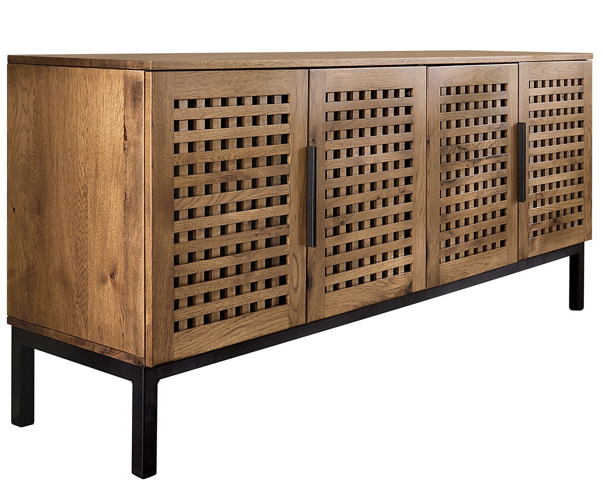 Amish Oak & Cherry Credenza Cabinet Waverton-40