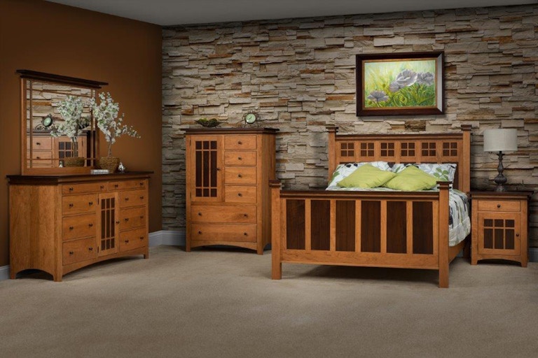 Amish Oak And Cherry Solid Wood Bedroom Group Made In Usa Maple
