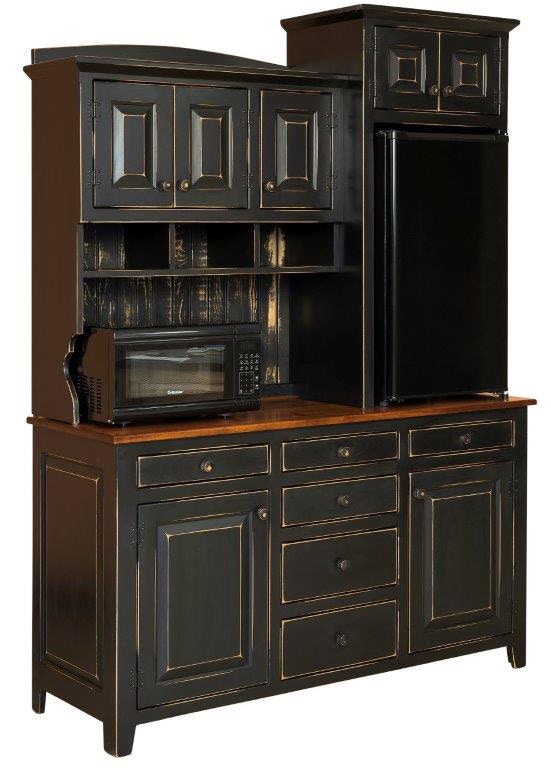 Amish Oak And Cherry Kitchen Cafe Hutch 95 Hutch Hickory