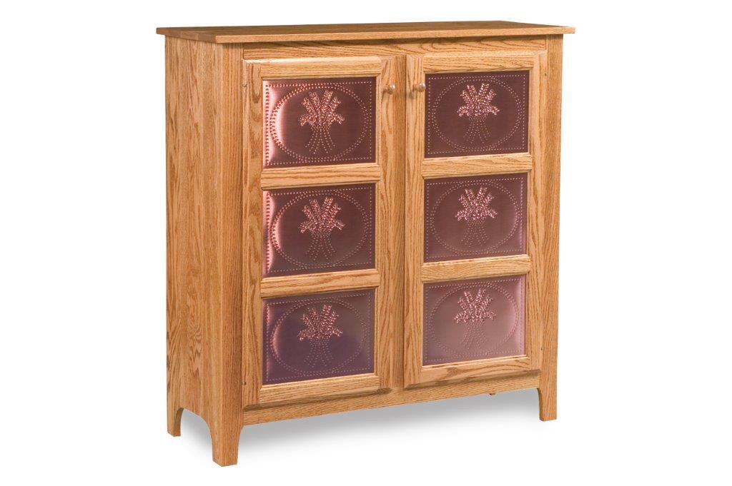 Amish Oak & Cherry Pie Safe with Tin Door Panels Made in USA Classic-B-2