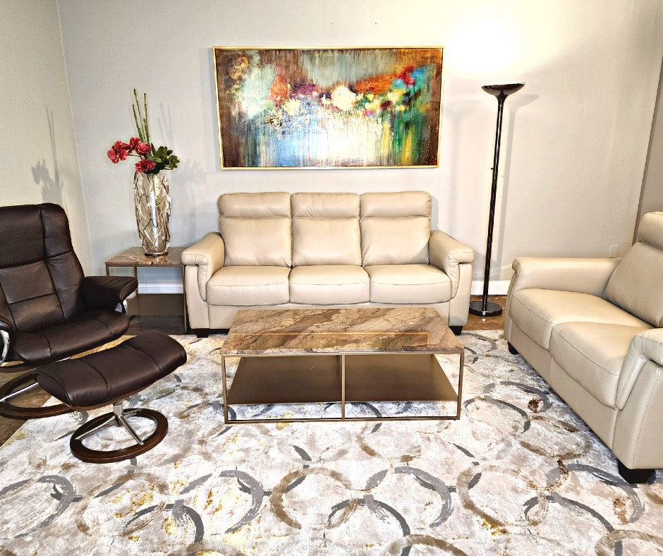 Reflections Furniture Leather Loveseat - Great Price and In Stock! Salta-Earthy Neutral