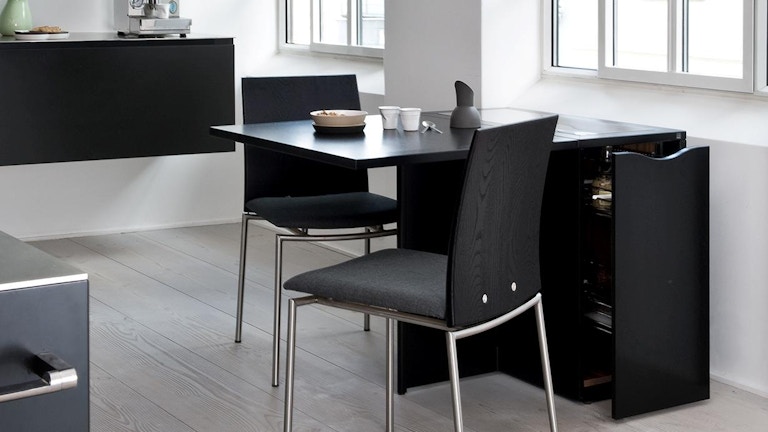 space saver kitchen tables black white