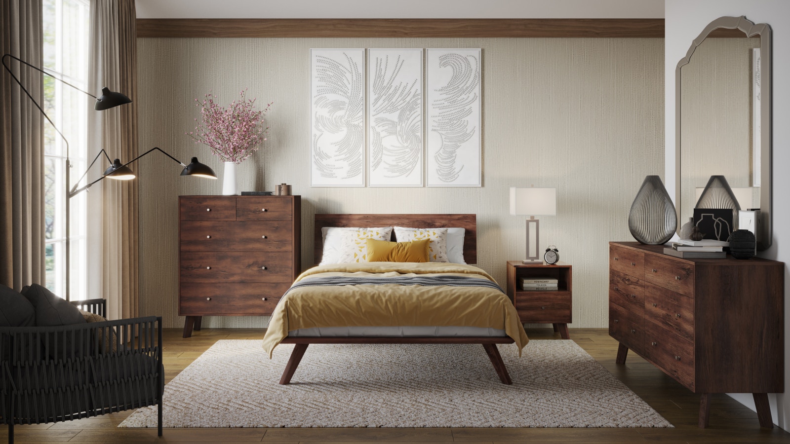 Amish Oak & Cherry Solid Wood Bedroom Group Sullivan Bay