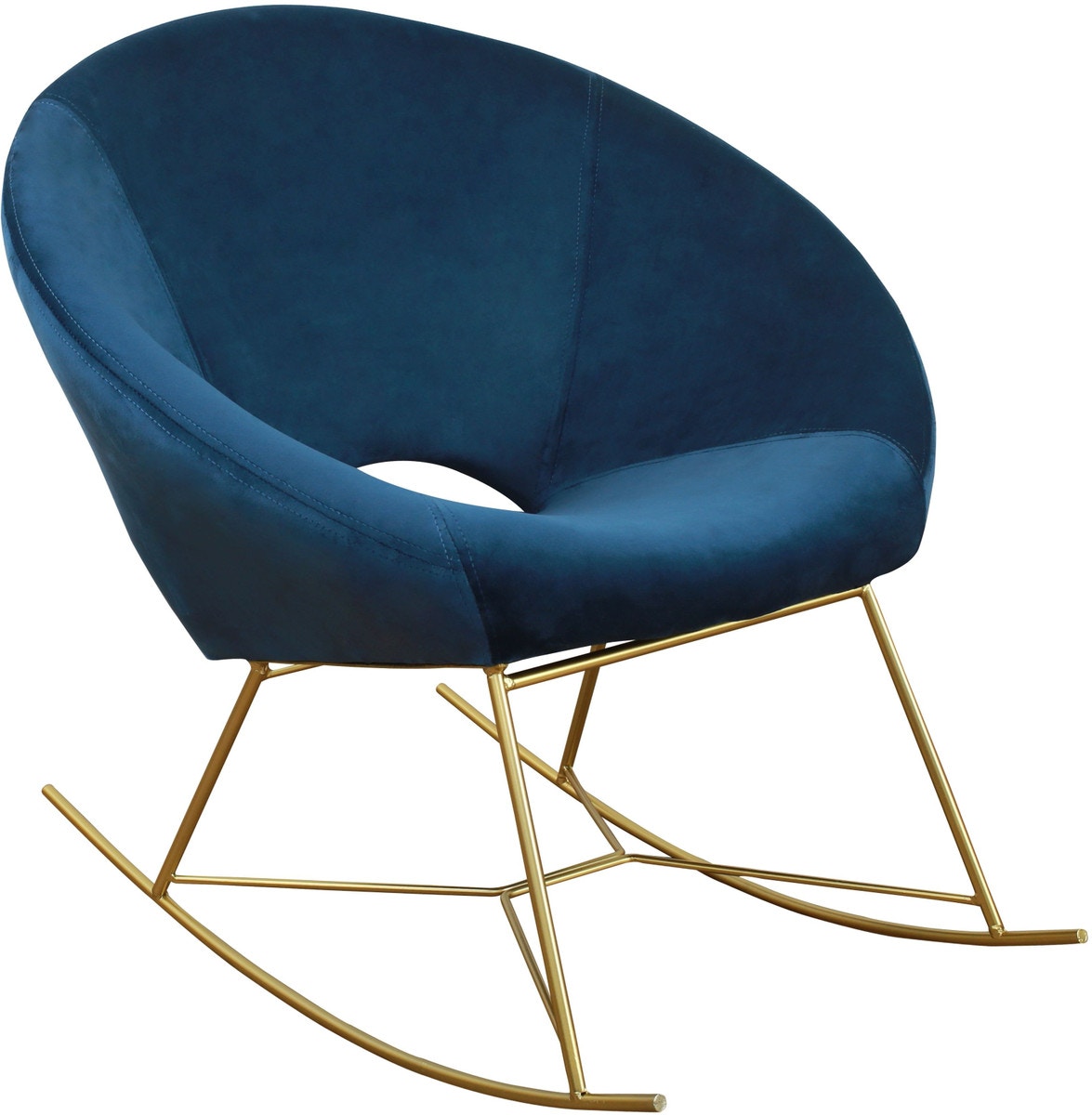 TOV Furniture Nolan Navy Velvet Rocking Chair TOV-S3825