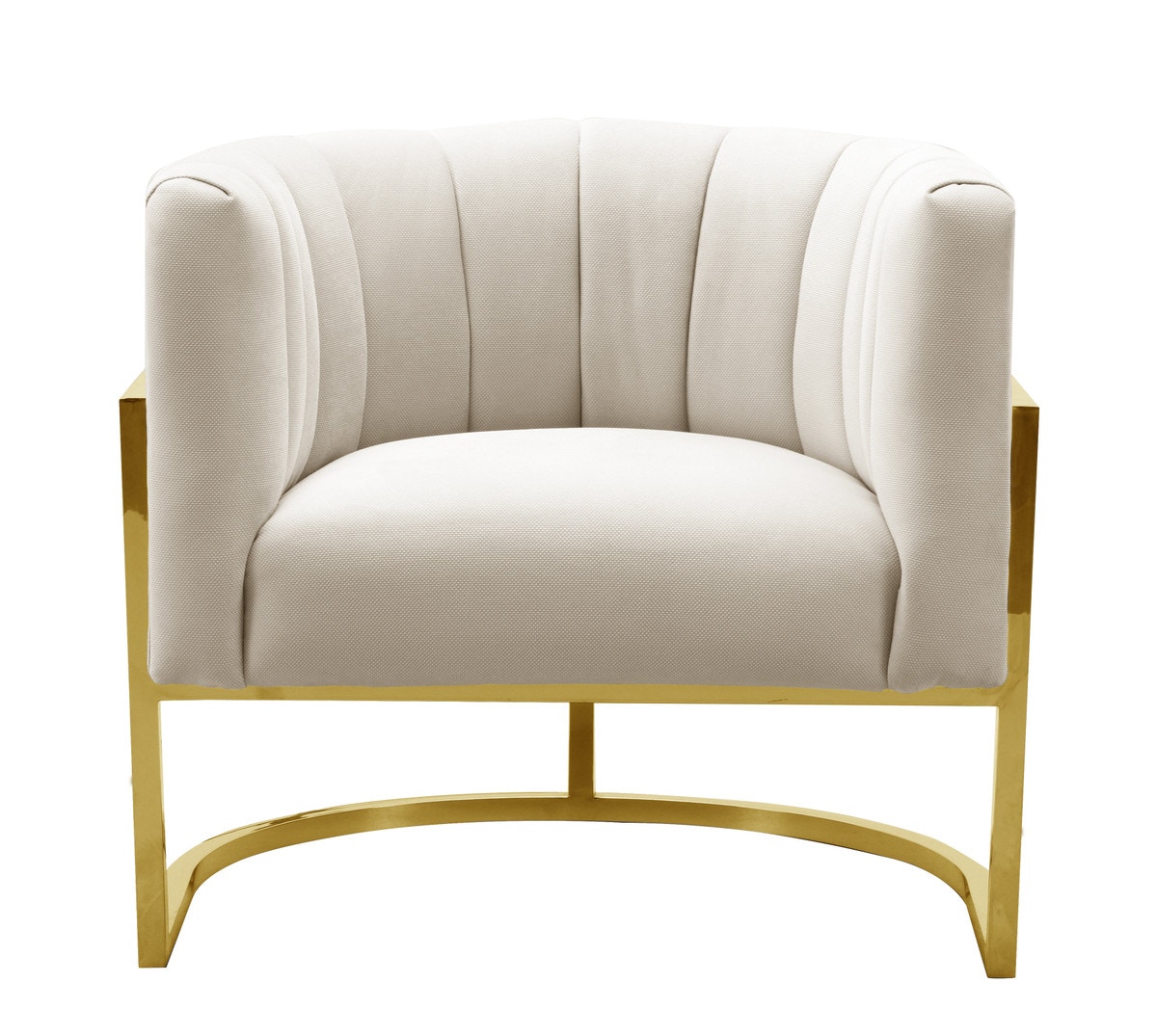TOV Furniture Magnolia Spotted Cream Chair with Gold Base TOV-S6150