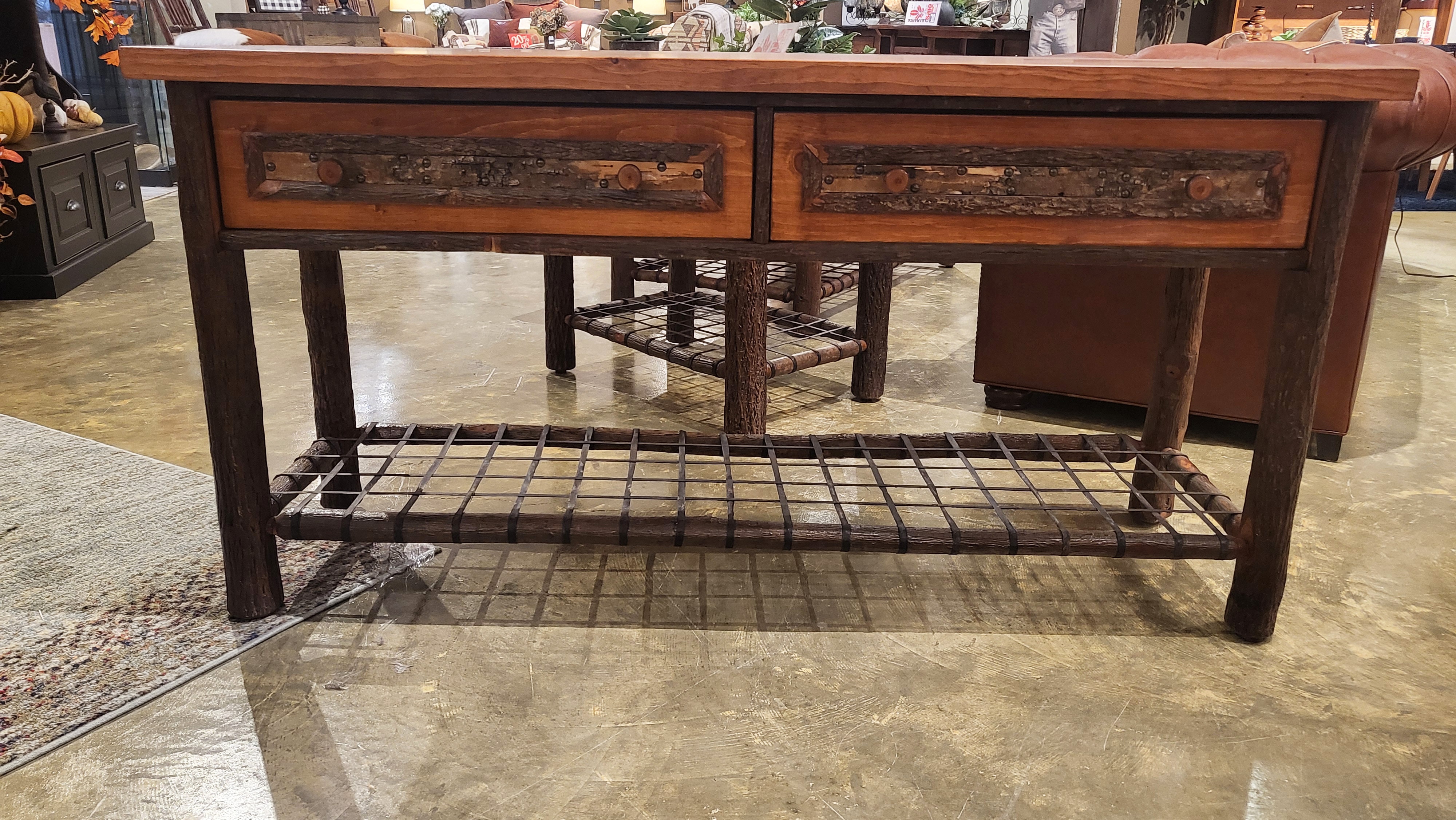 Amish Oak & Cherry Clearance Center Solid Wood Sofa Table Woodland-S
