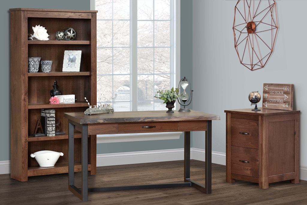 Amish Oak And Cherry Home Office Solid Wood Hamilton Writing Desk