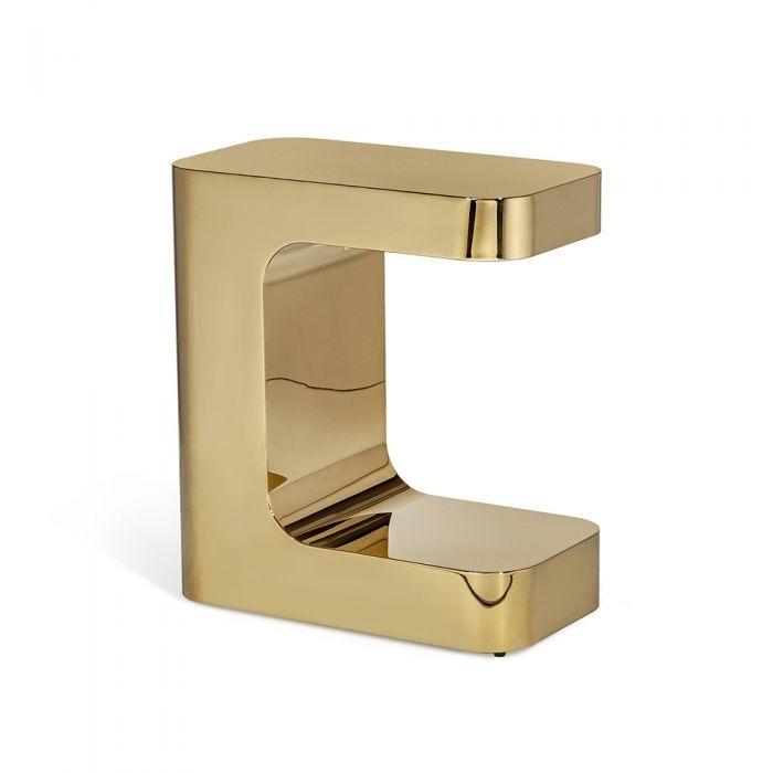 INTERLUDE HOME DORSET RECTANGULAR HUGGING TABLE - BRASS 128164