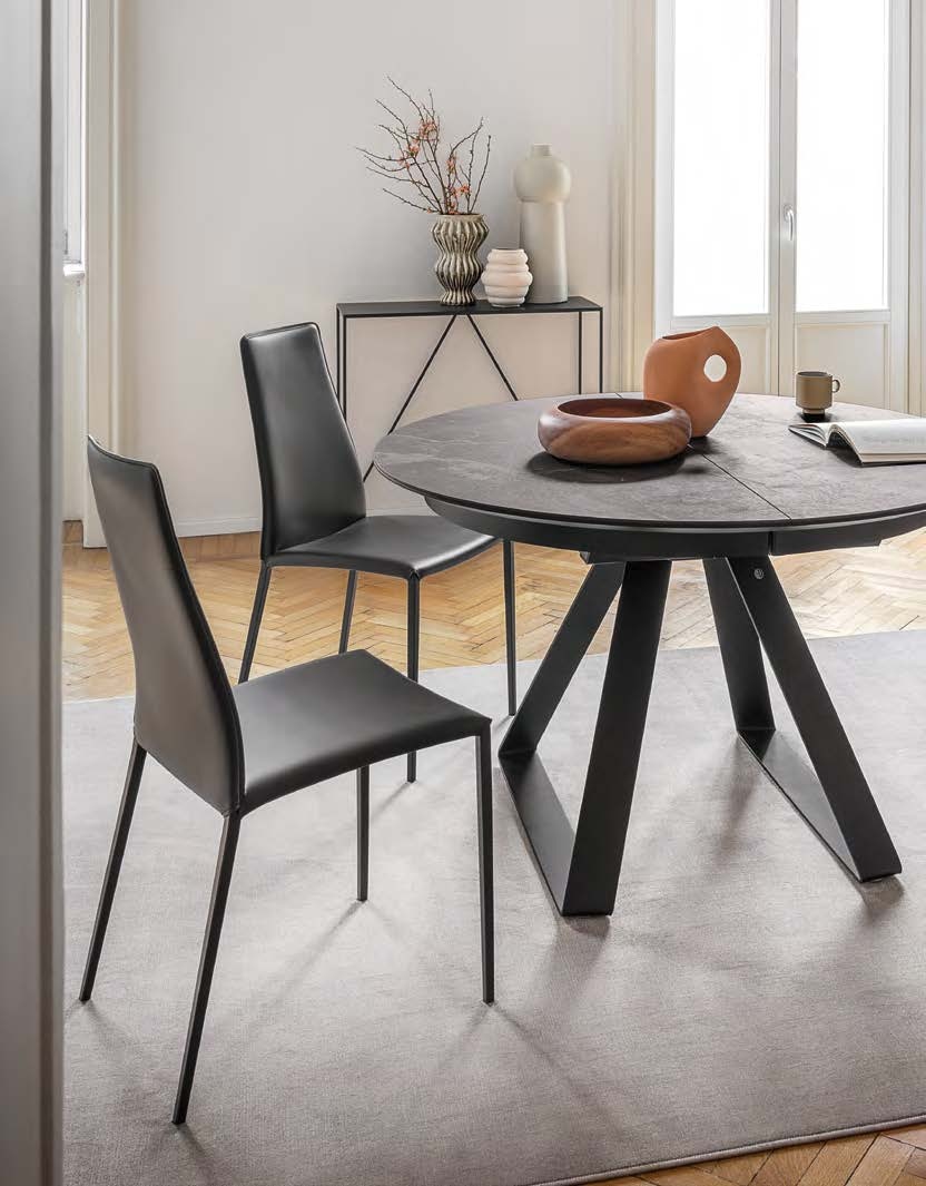 Calligaris Aida Chair Skuba Grey with Grey Metal Legs Aida CS1452-A