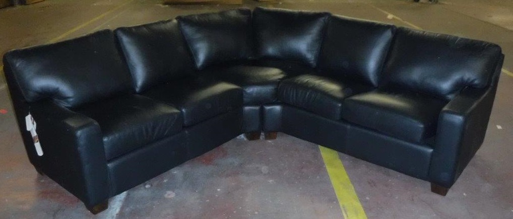 Omnia Furniture, Albany 2 piece curve sectional, leather