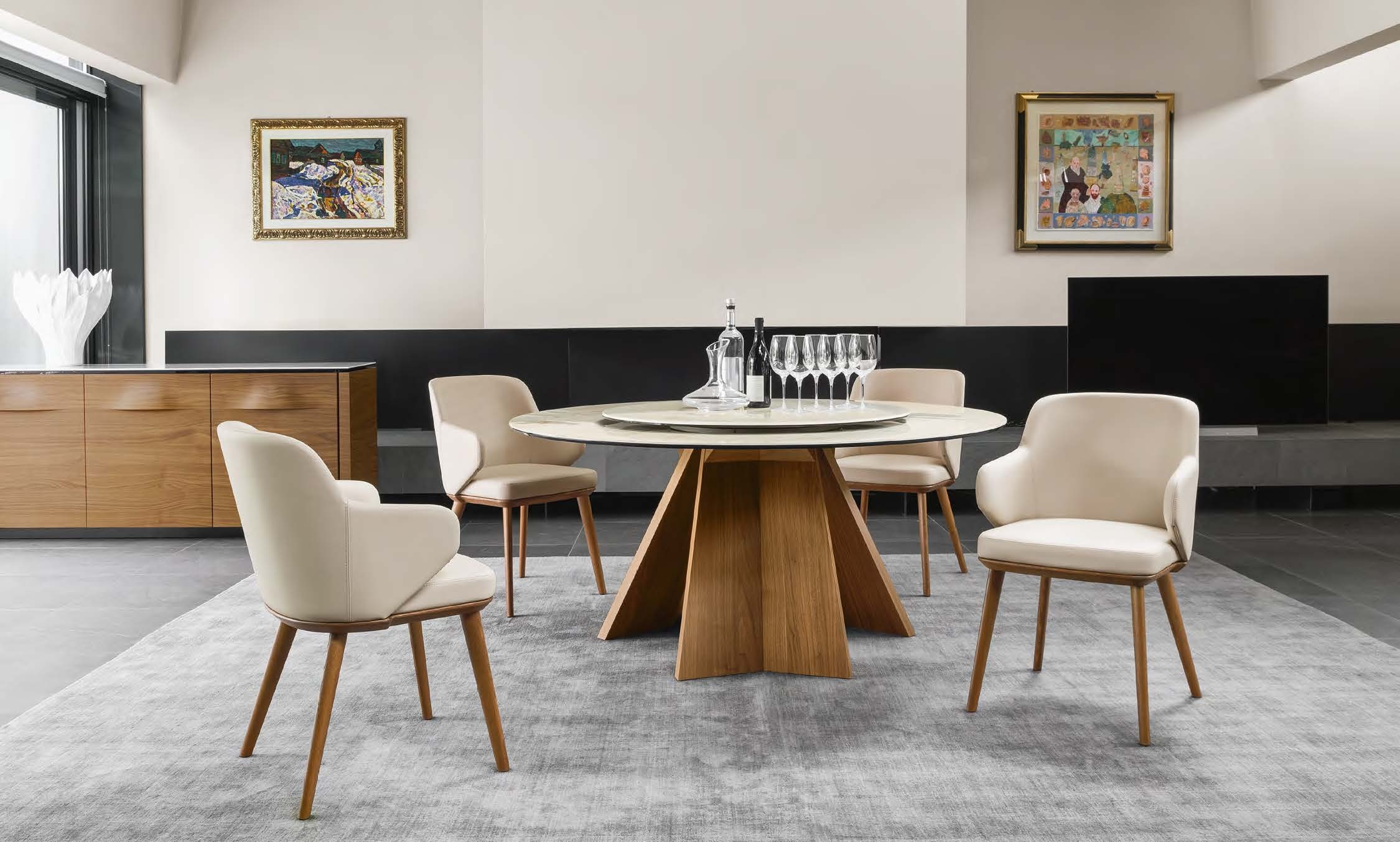 Calligaris Foyer Arm Chair Bergen Sand body with Solid Canaletto Walnut legs Foyer Arm Chair CS1888
