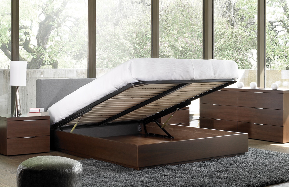 Mobican MAYA Full bed with padded headboard and storage. 1MAY02DFU / 1MAY0242DFU