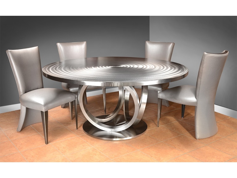 Oios Metals Olympus Dining Table Oios Metals Dining Room 60 Steel Top Table Olympus Round At Grossman Furniture