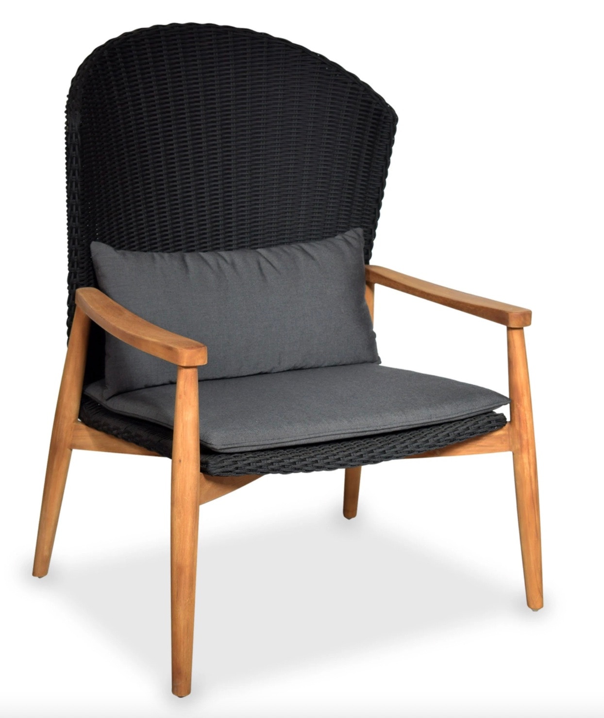 high back wooden chair with arms