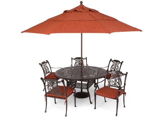 Outdoor Patio Naples Aged Bronze Cast Aluminum 5 Pc Dining Set
