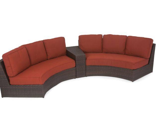 Living Room San Lucas Dark Elm Outdoor Wicker And Canvas Henna 3 Pc Contour Sectional 4743564