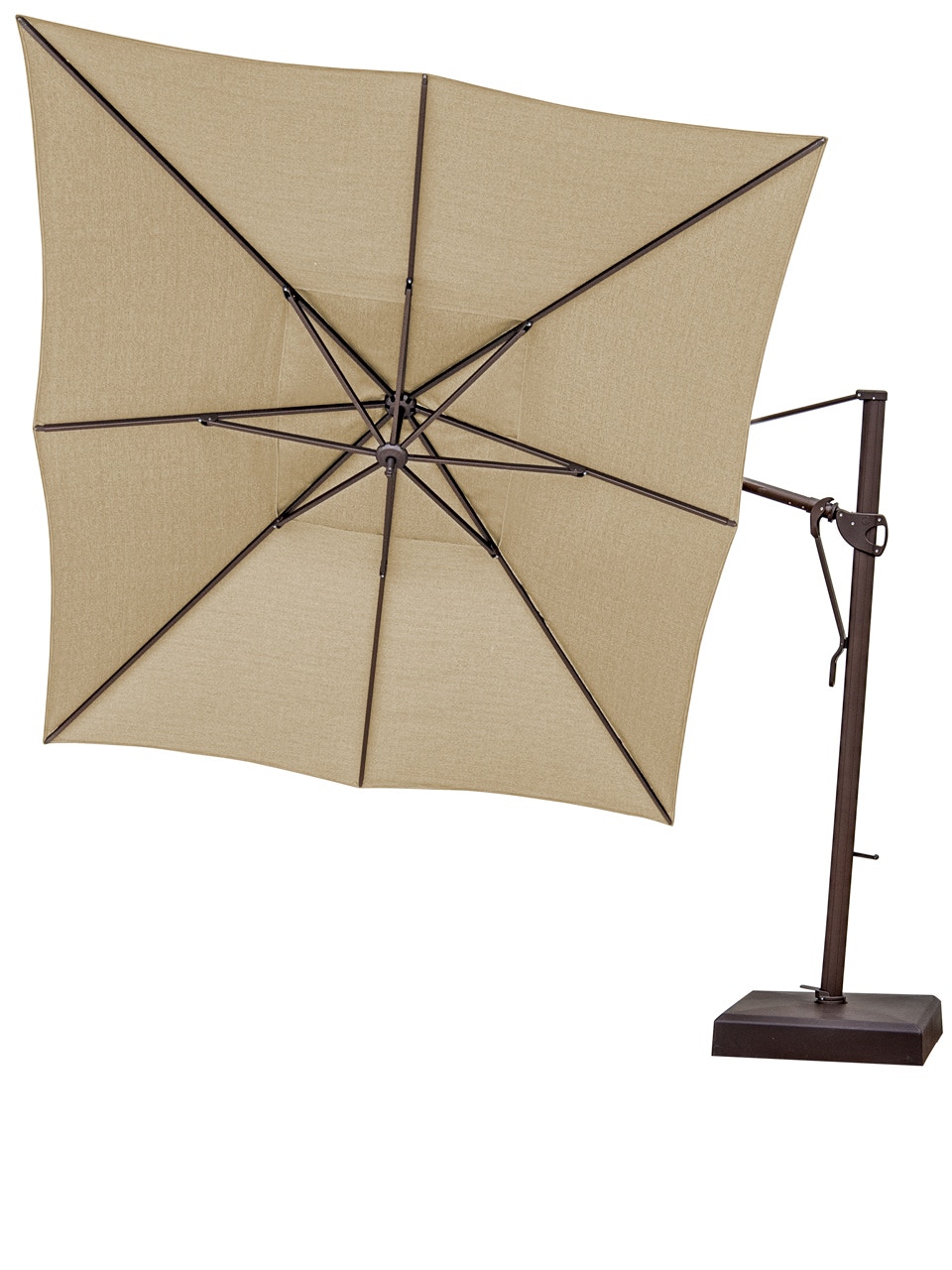 Living Room Treasure Garden 10 Ft X 13 Ft Canvas Heather Beige Aluminum Cantilever Umbrella